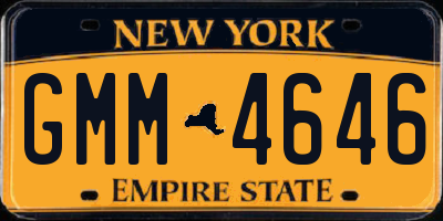 NY license plate GMM4646