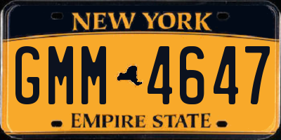 NY license plate GMM4647
