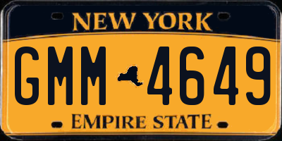 NY license plate GMM4649