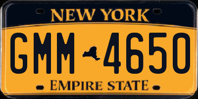NY license plate GMM4650