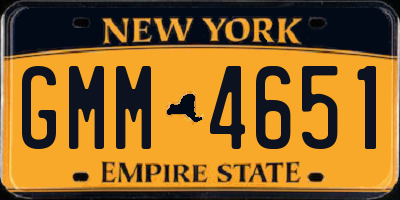 NY license plate GMM4651