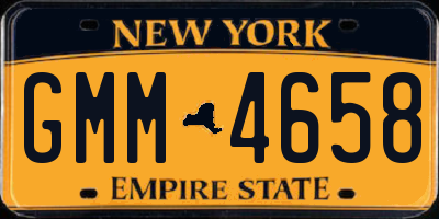 NY license plate GMM4658