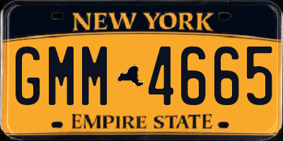NY license plate GMM4665