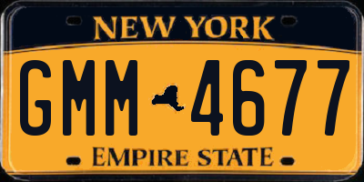NY license plate GMM4677