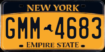 NY license plate GMM4683