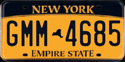 NY license plate GMM4685