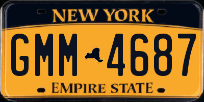 NY license plate GMM4687
