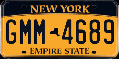 NY license plate GMM4689