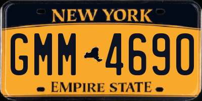 NY license plate GMM4690