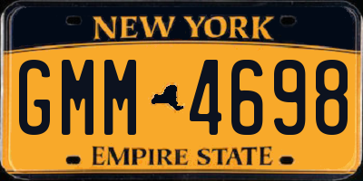 NY license plate GMM4698
