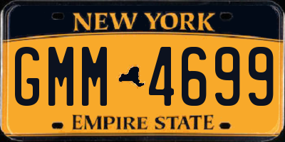 NY license plate GMM4699