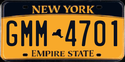 NY license plate GMM4701