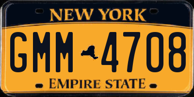 NY license plate GMM4708