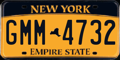 NY license plate GMM4732