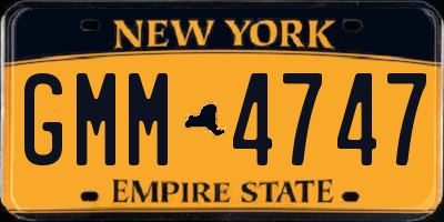 NY license plate GMM4747
