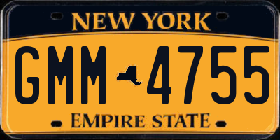 NY license plate GMM4755