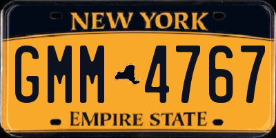 NY license plate GMM4767
