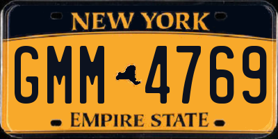 NY license plate GMM4769