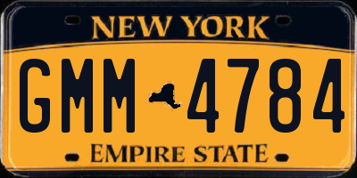 NY license plate GMM4784