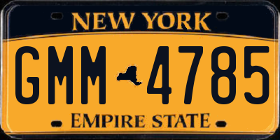 NY license plate GMM4785