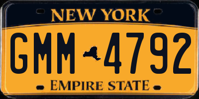 NY license plate GMM4792