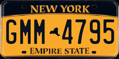NY license plate GMM4795