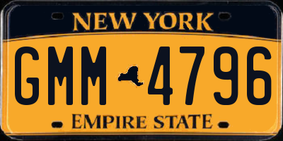NY license plate GMM4796