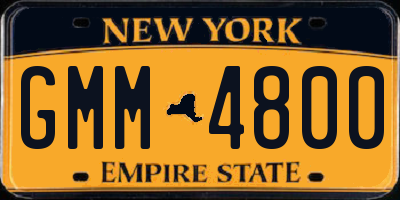 NY license plate GMM4800