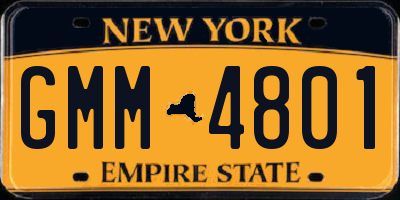 NY license plate GMM4801