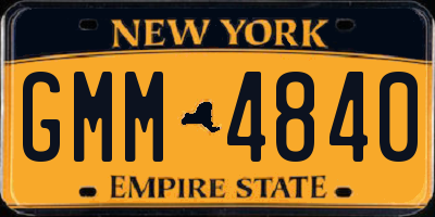 NY license plate GMM4840