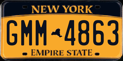 NY license plate GMM4863
