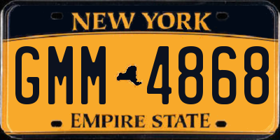 NY license plate GMM4868