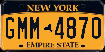 NY license plate GMM4870
