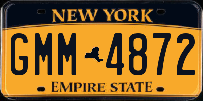 NY license plate GMM4872