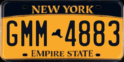 NY license plate GMM4883