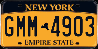 NY license plate GMM4903