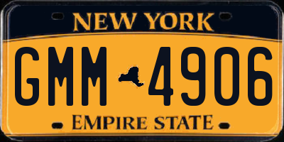 NY license plate GMM4906