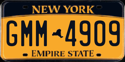 NY license plate GMM4909