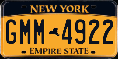 NY license plate GMM4922