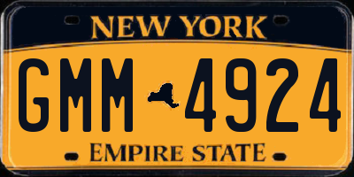 NY license plate GMM4924