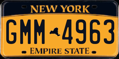 NY license plate GMM4963