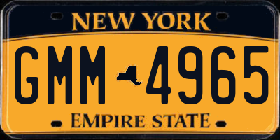 NY license plate GMM4965