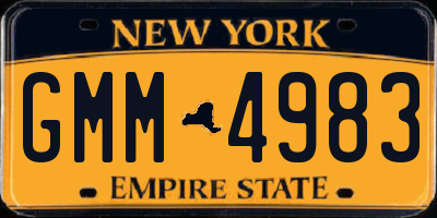 NY license plate GMM4983