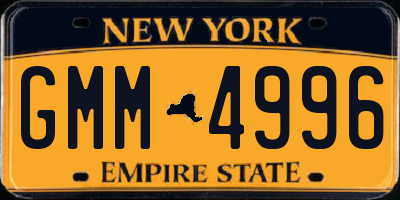 NY license plate GMM4996