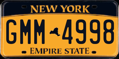 NY license plate GMM4998