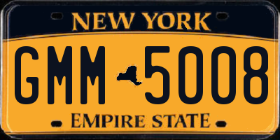 NY license plate GMM5008