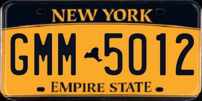 NY license plate GMM5012