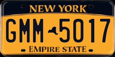 NY license plate GMM5017