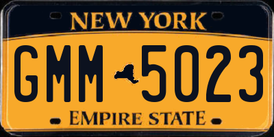 NY license plate GMM5023