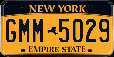 NY license plate GMM5029